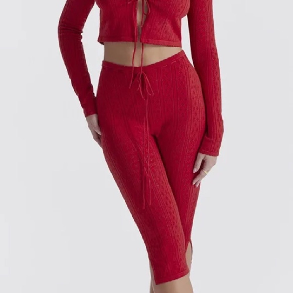 House of CB 'Abigail' Cherry Knit Capri Trousers